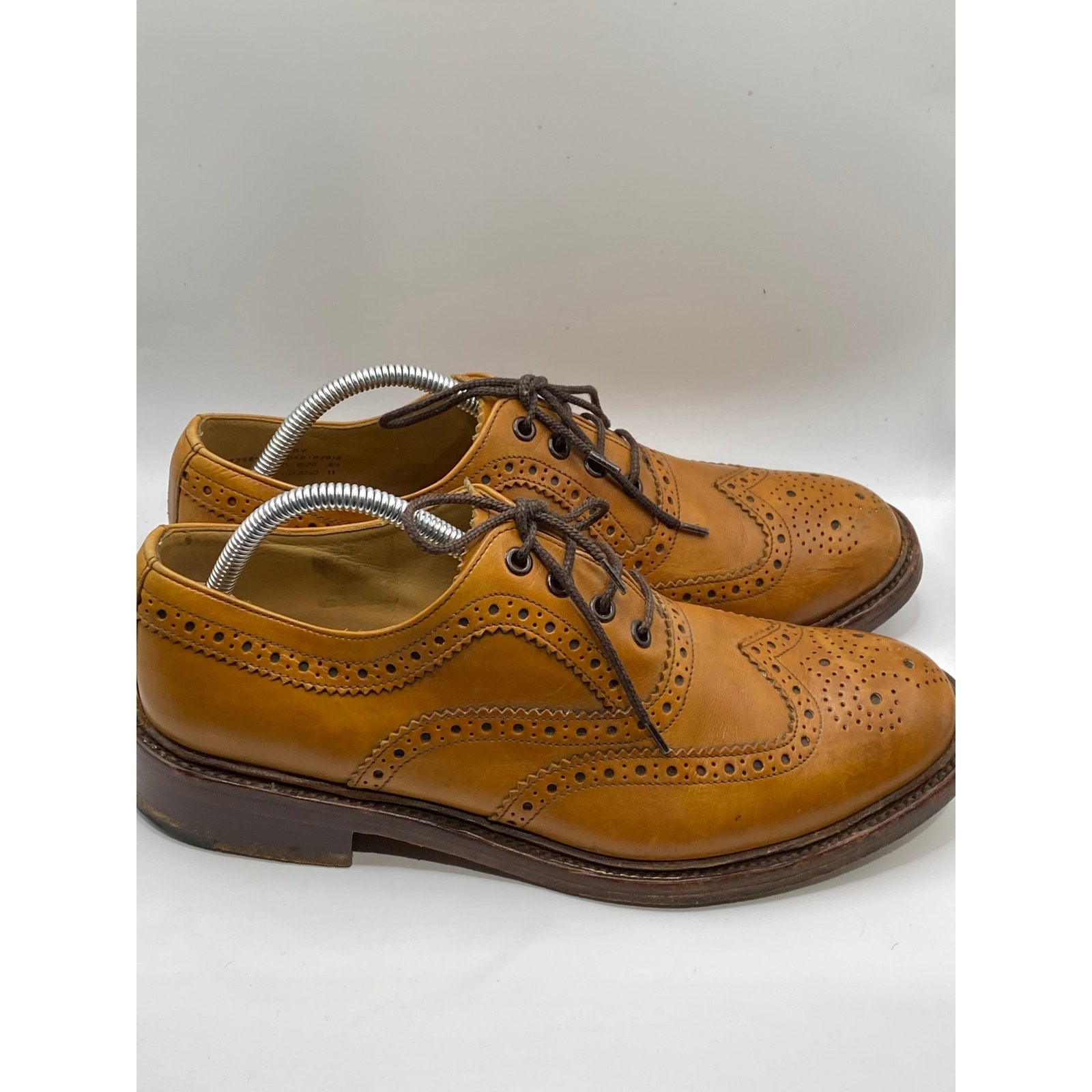 LOAKE 1880 Men's Brown Leather Ashby Wingtip Lace-Up Oxford Shoes SZ 8.5