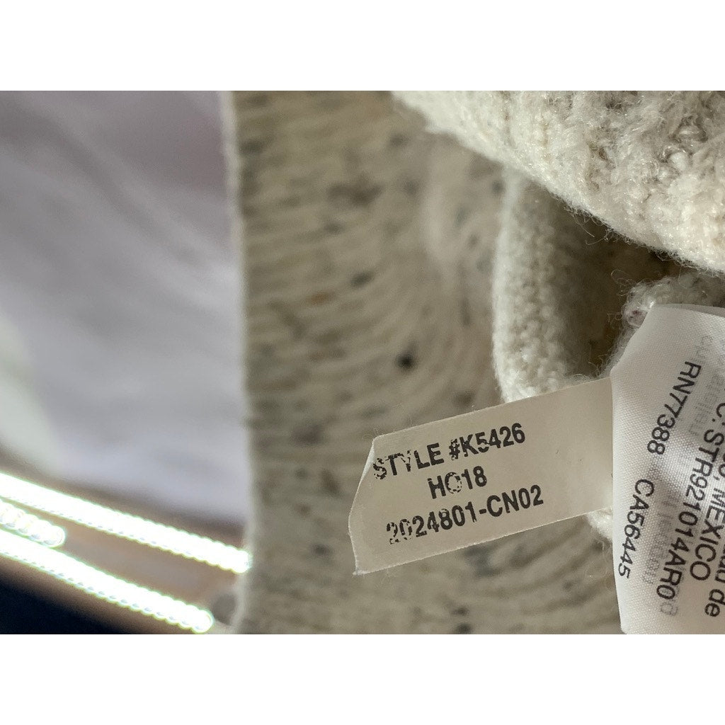 MADEWELL Women's Cream Flecked Belmont Donegal Mock Neck Pullover Sweater SZ S