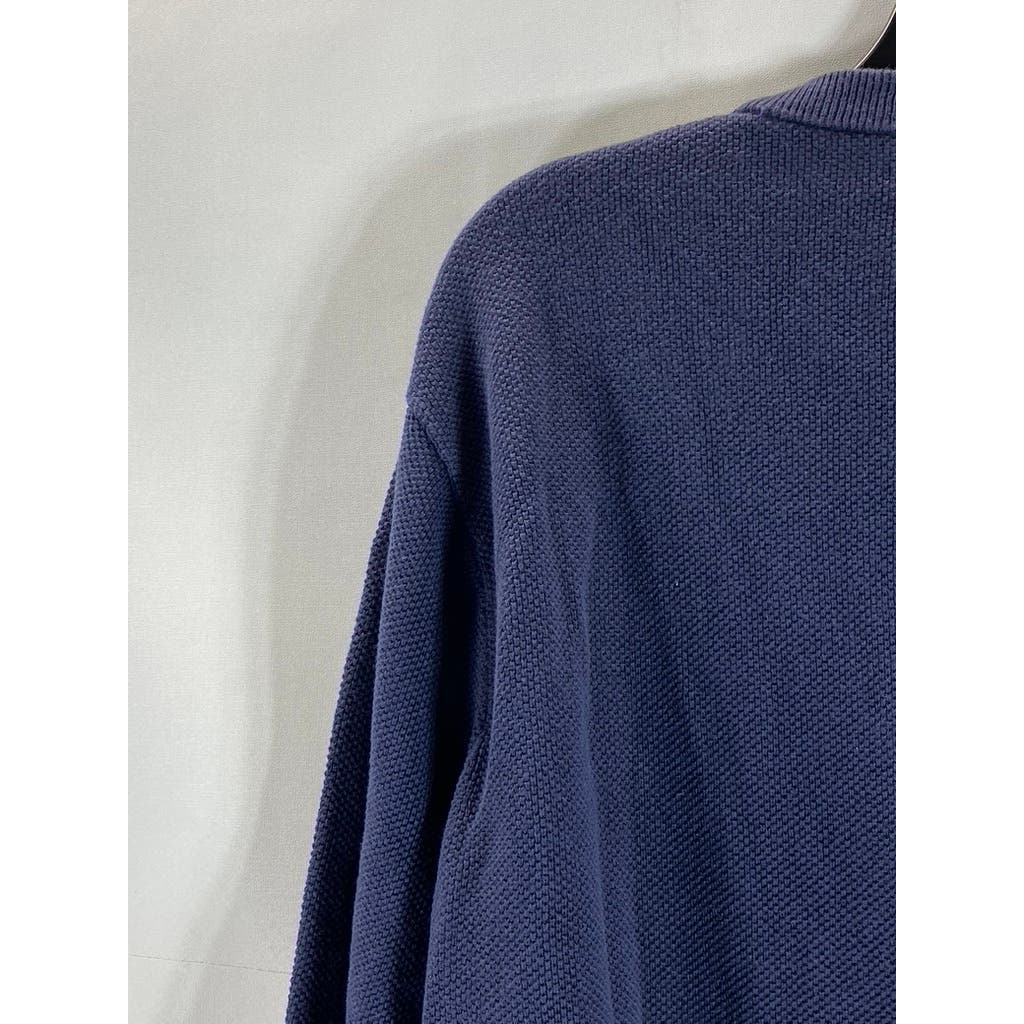 J.CREW Men's Navy Cotton Knit Crewneck Pullover Long Sleeve Sweater SZ L