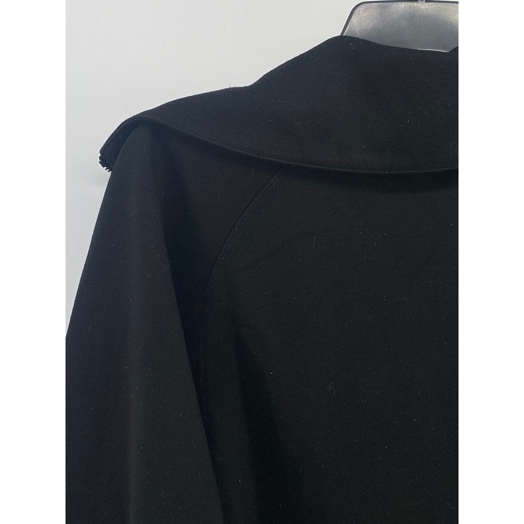 ANRABEES Women's Black Solid Half-Zip Long Sleeve Soft Lounge Sweater Top SZ S