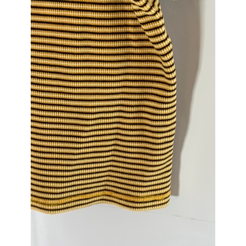 KAREN SCOTT Women's Orange/Black Striped Crewneck Short Sleeve Top SZ M