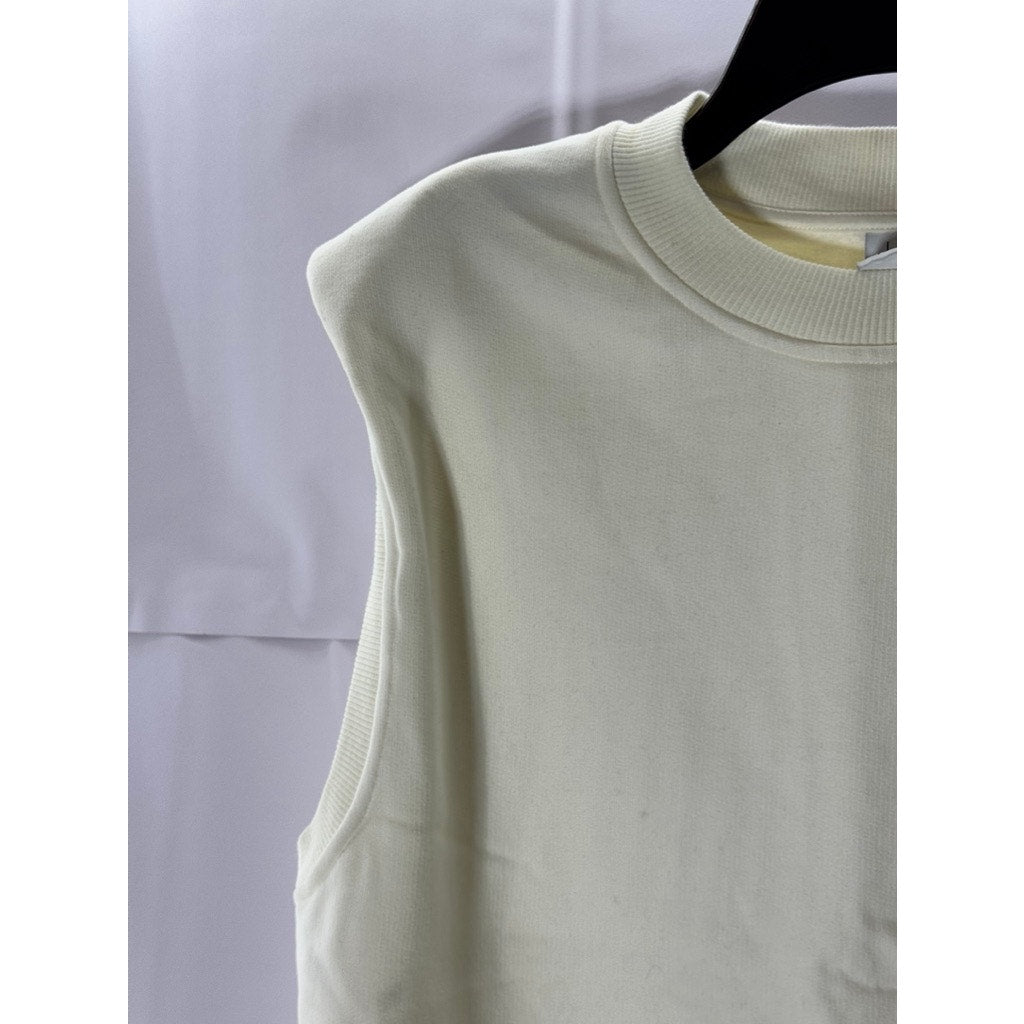 STOCKHOLM ATELIER X OTHER STORIES Women's Cream Cotton Crewneck Vest SZ XS