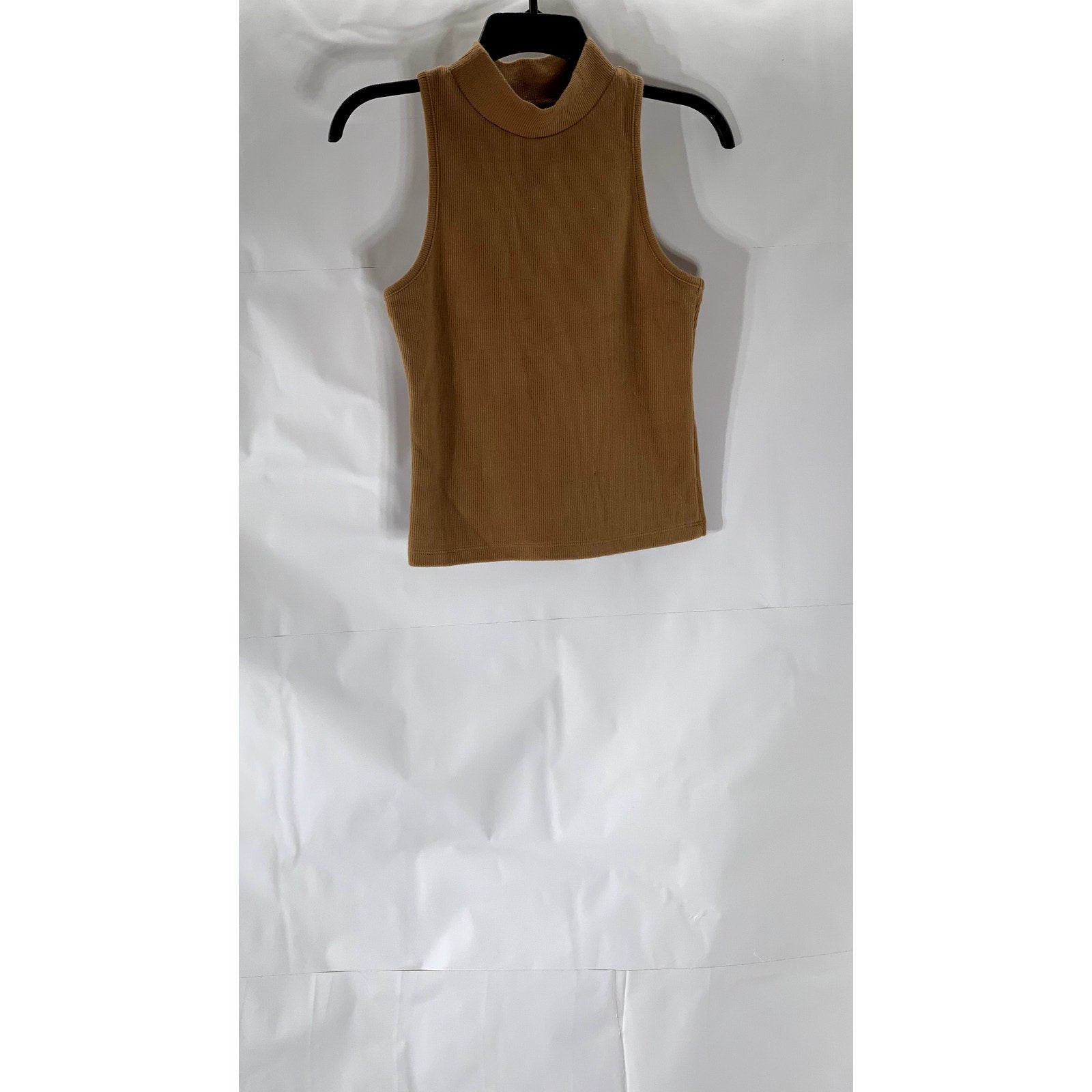 A NEW DAY Women’s Brown Ribbed Mock-Neck Sleeveless Top SZ XS
