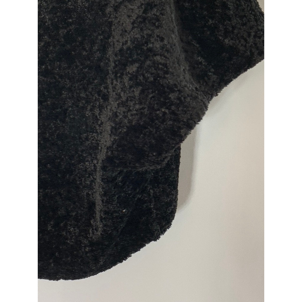 DRESSBARN COLLECTION Women's Black Faux-Fur Open-Front Shawl SZ M