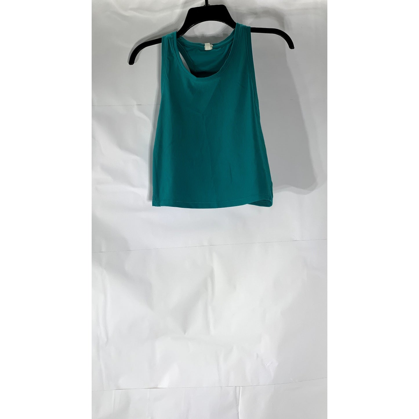 90 DEGREE BY REFLEX Women’s Blue Ribbed Crewneck Racerback Cropped Tank Top SZXL