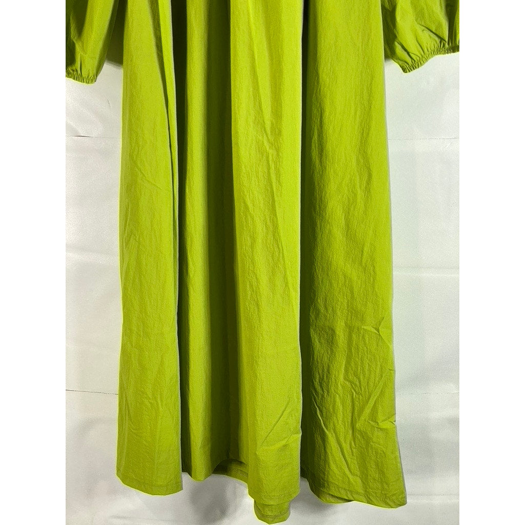 GESTUZ Women's Dark Citron MistGZ Midi Long Sleeve Off The Shoulder Dress SZ S