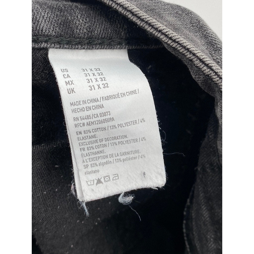 AMERICAN EAGLE OUTFITTERS Men's Black Extreme Flex 4 Slim-Fit Jeans SZ 31X32