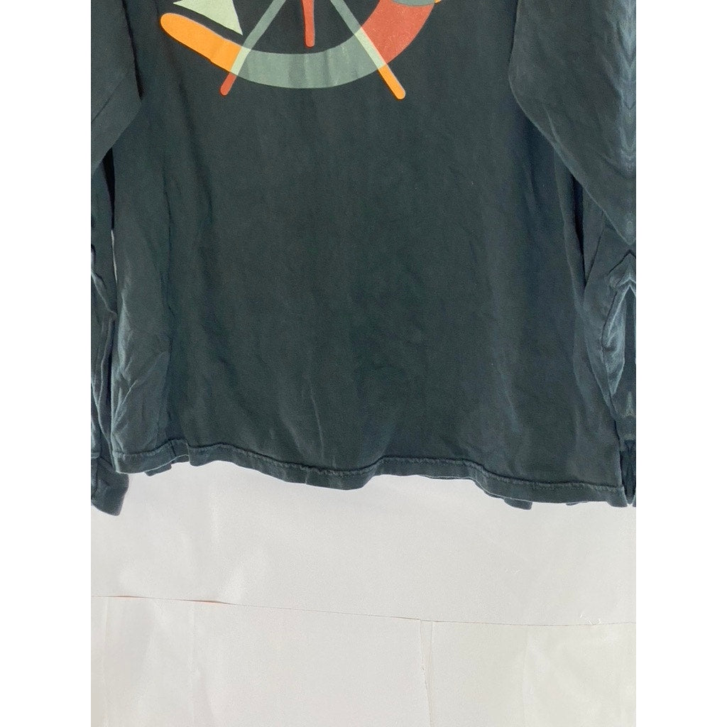 COMFORT COLORS Men's Black Faded Long Sleeve Graphic Long Sleeve Top SZ 3X
