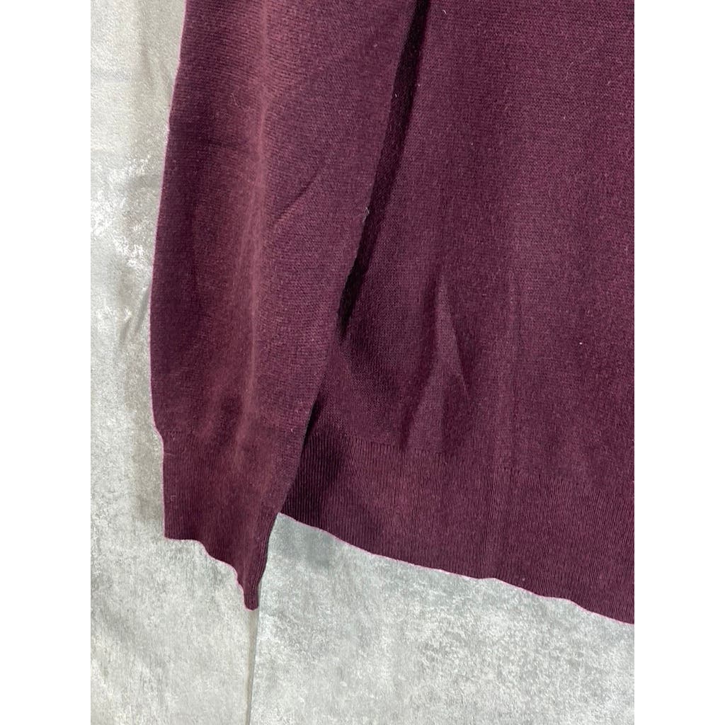 J.CREW Men's Eggplant Crewneck Knit Long Sleeve Pullover Sweater SZ L