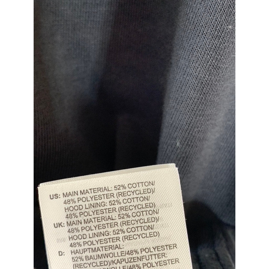 ADIDAS Women's Black/White Essential Linear Hooded Zip-Up Sweater SZ M