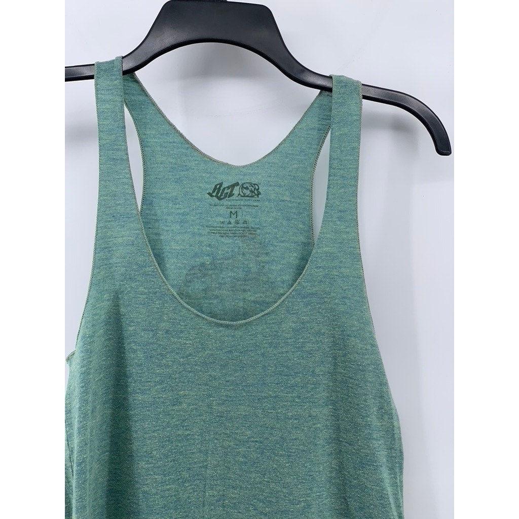 ACT Men's Green Scoop-Neck Graphic Lightweight Tank SZ M