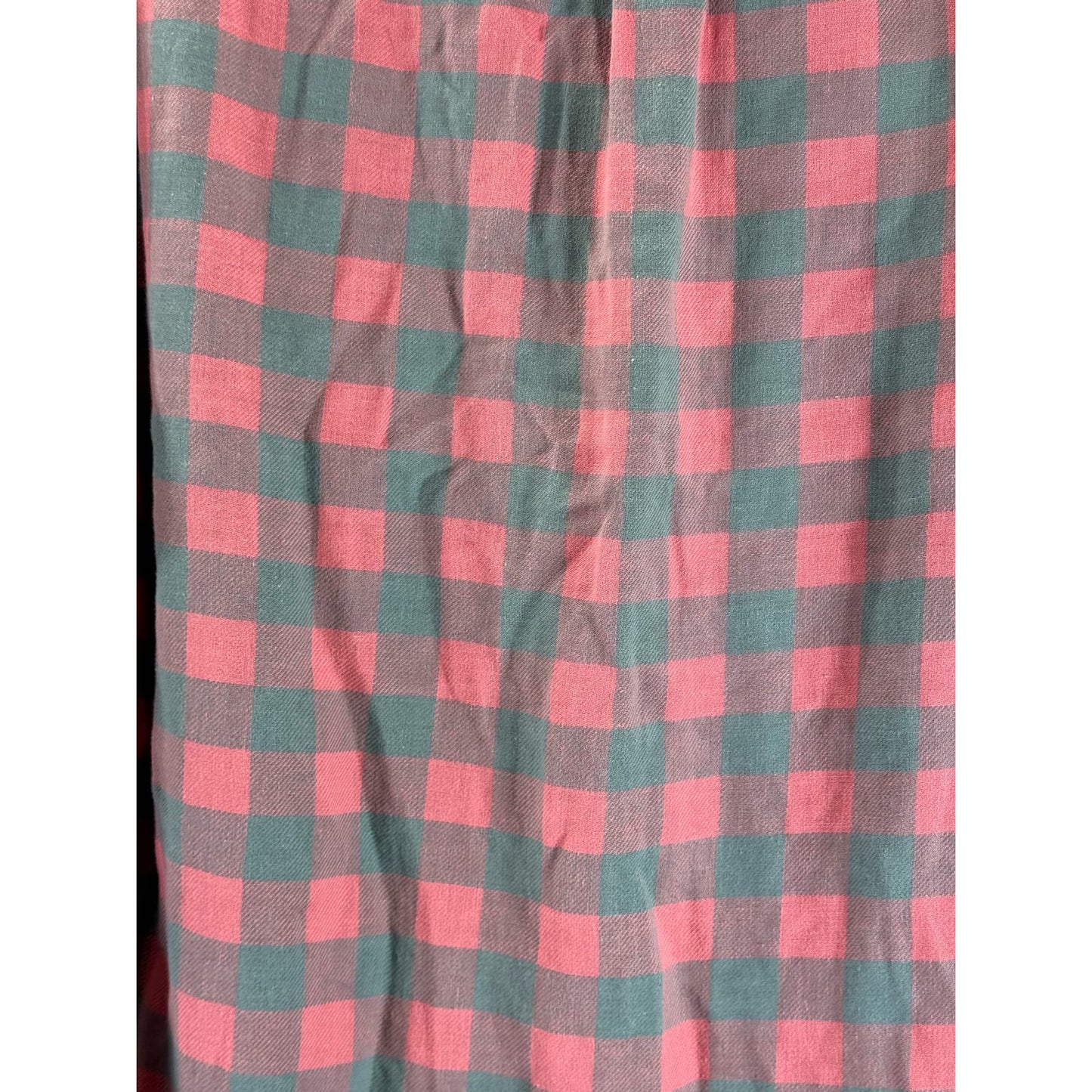 TAILORED BY J. CREW Men's Salmon Pink/Gray Plaid Button-Up Long Sleeve Shirt SZM