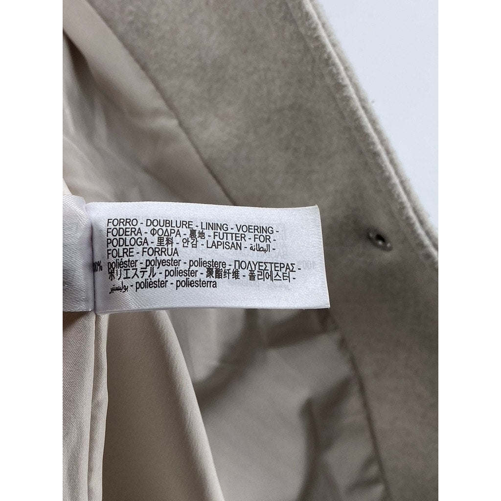 ZARA Women's Soft Ecru Beige Snap-Button Cropped Jacket SZ XS