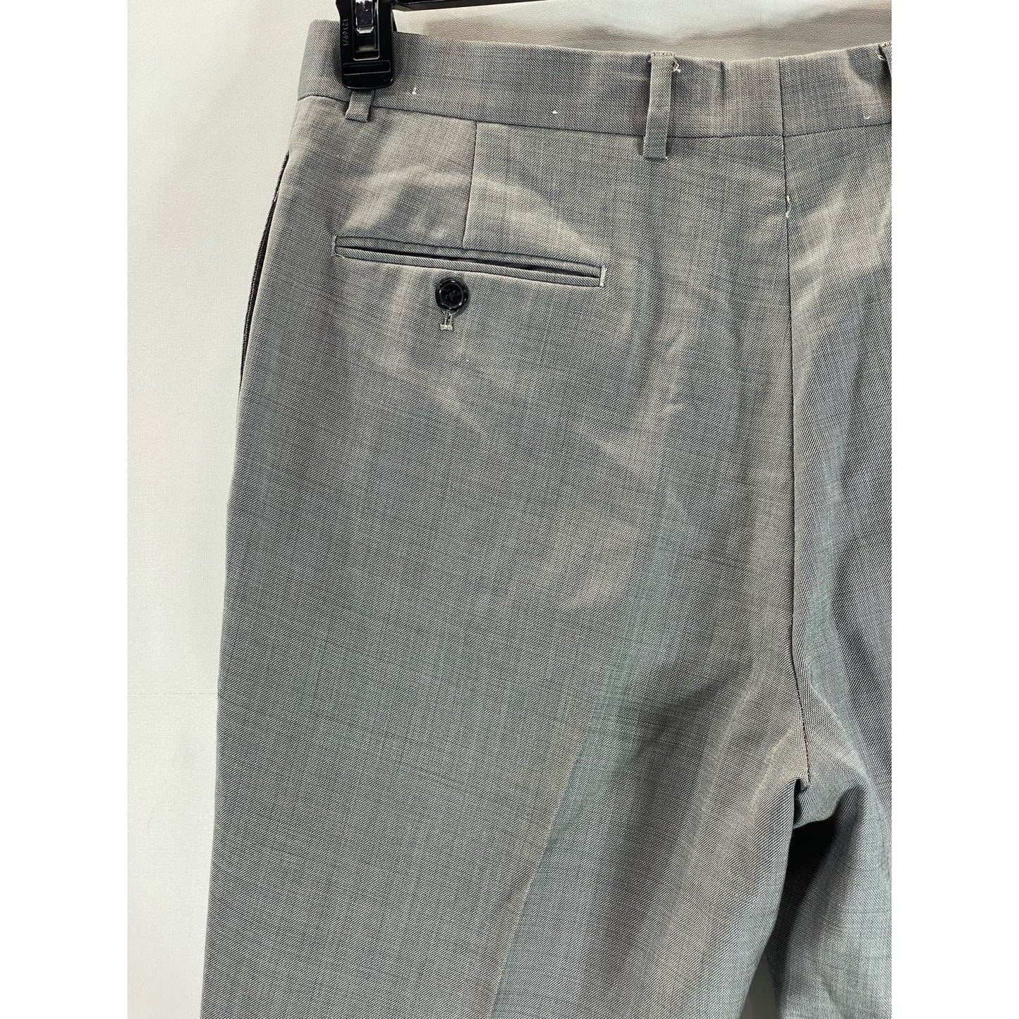 TOMMY HILFIGER Men's Light Grey Sharkskin Modern-Fit Flat Front Pants SZ 36X32