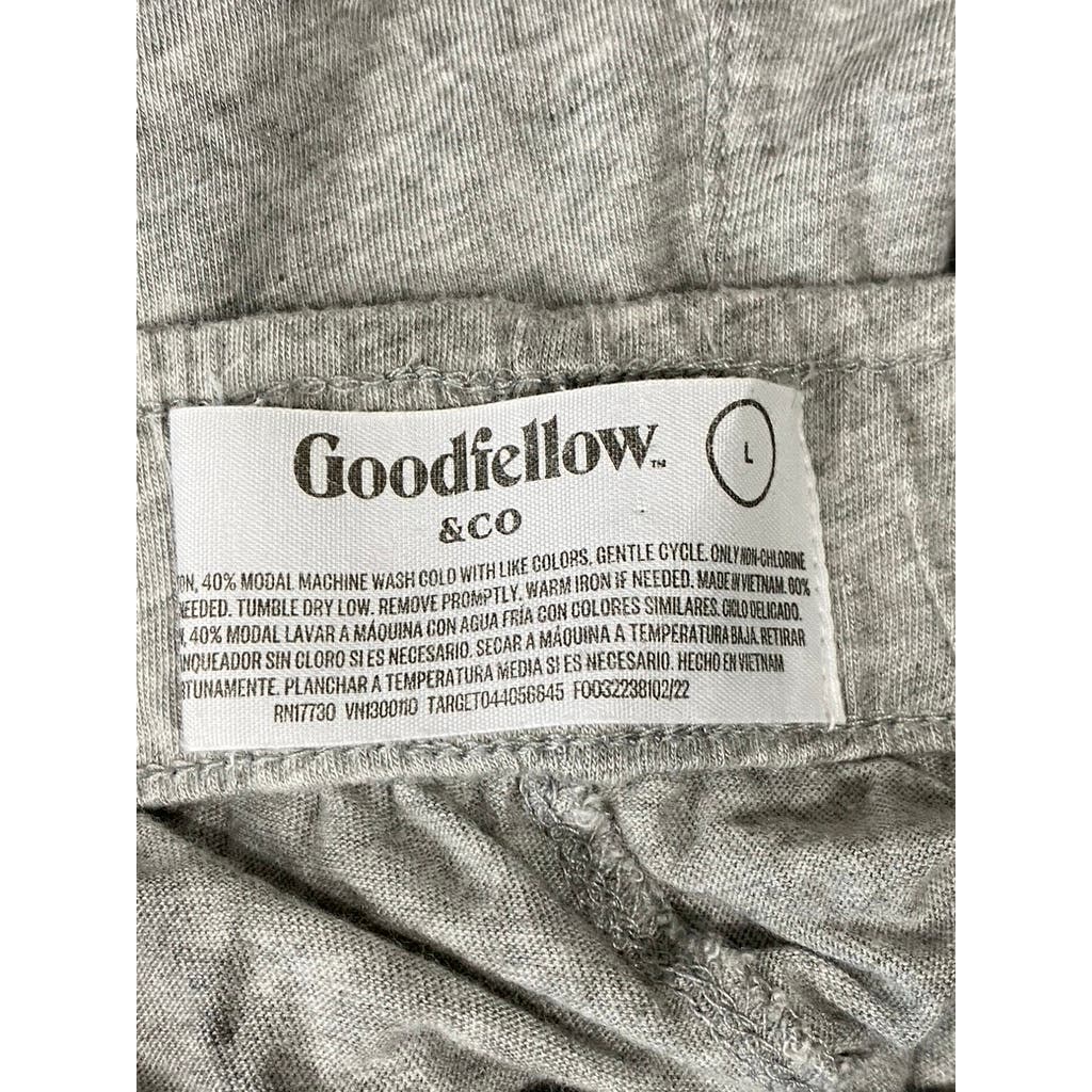 GOODFELLOW & CO Men's Light Grey Relaxed-Fit Drawstring Pull-On Lounge Pant SZ L