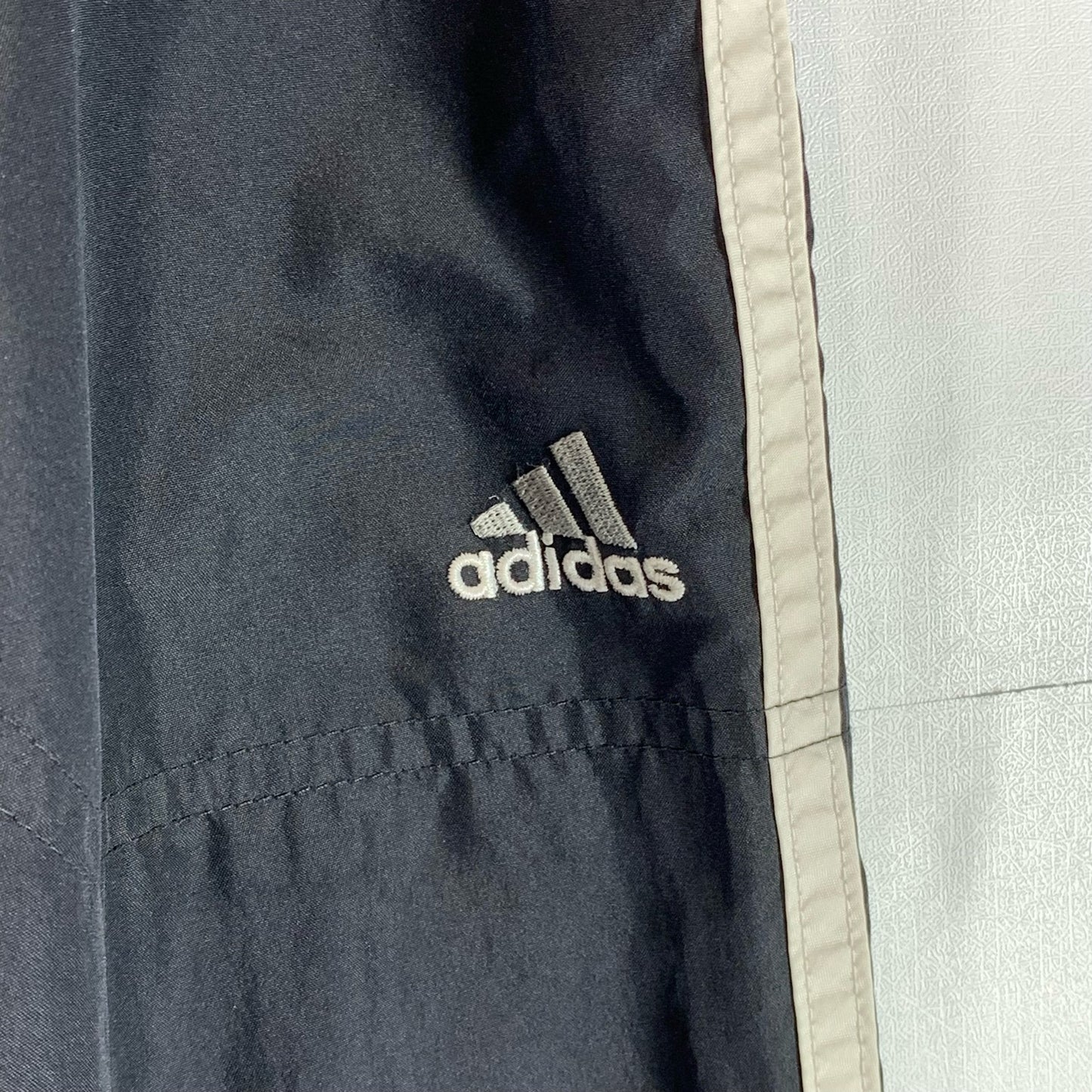 ADIDAS Men's Black 3-Stripe Climashell Zipper-Hem Windbreaker Track Pant SZ M