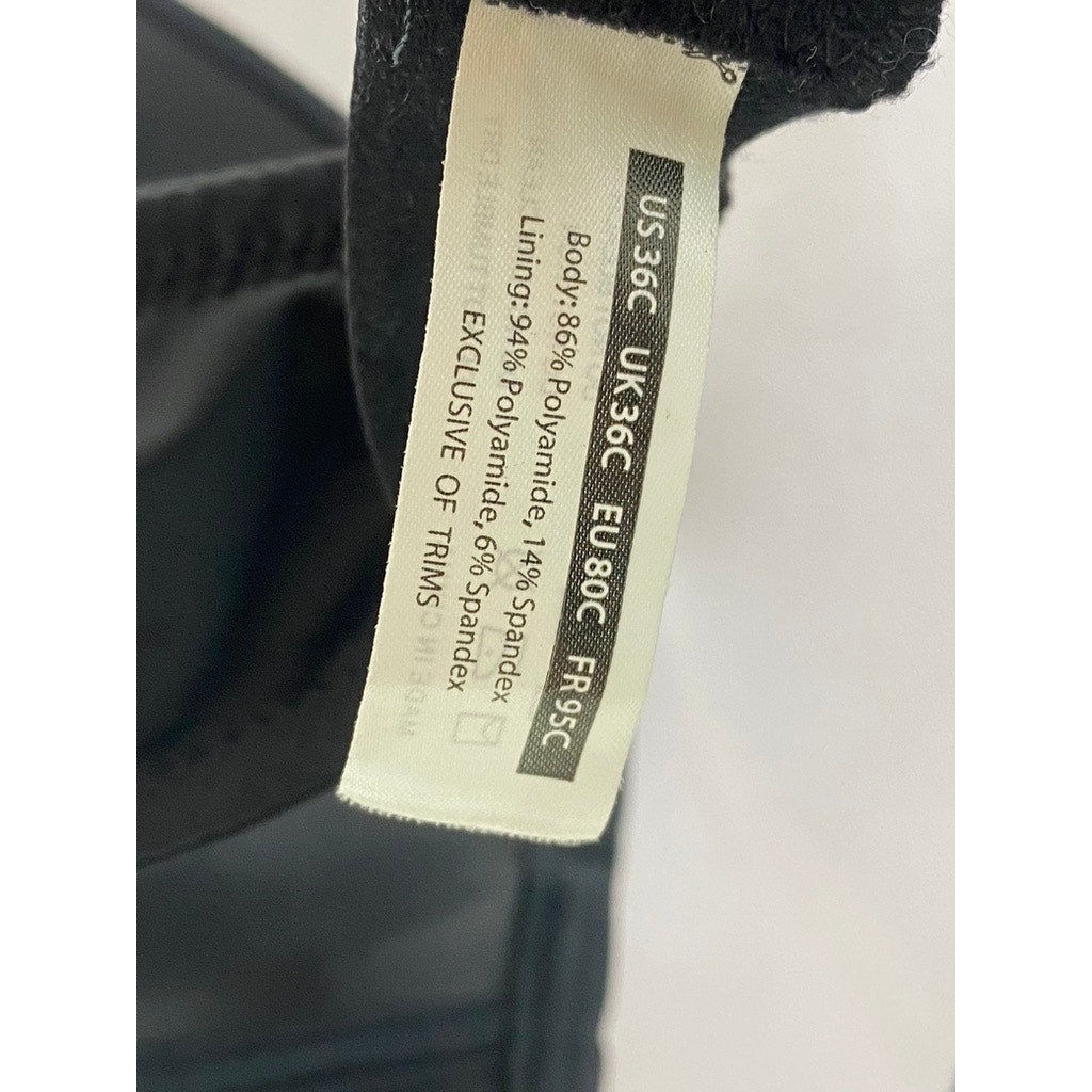 EXCLUSIVE OF TRIMS Women's Black Strap Scooped Bra SZ 36 C
