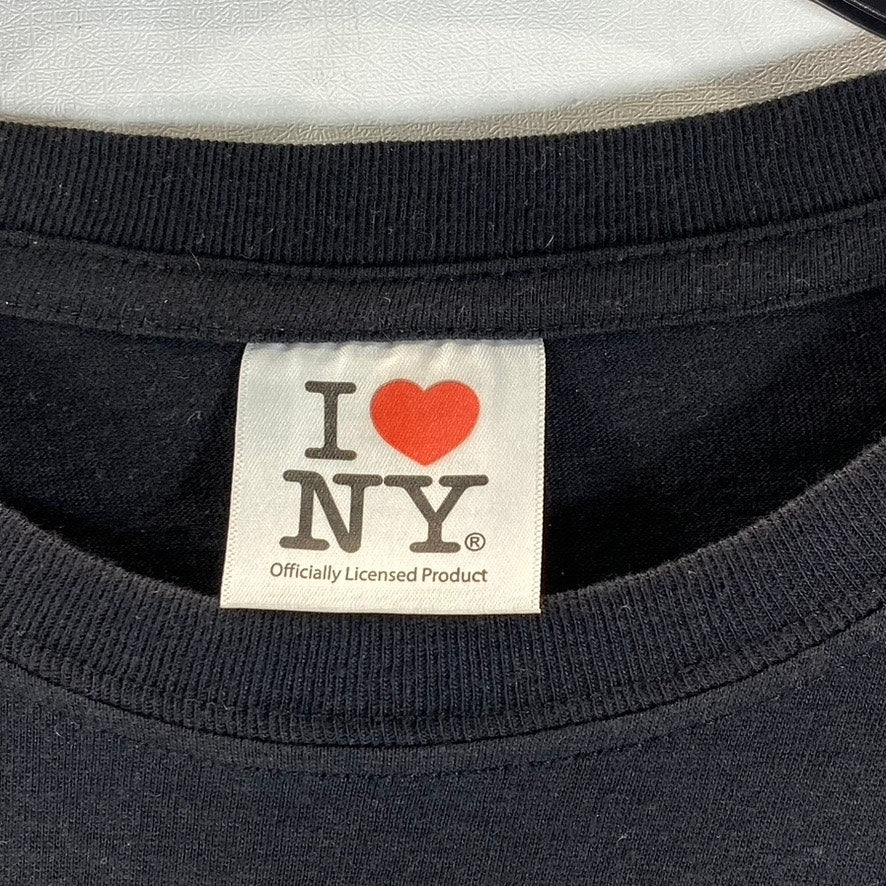 I LOVE NEW YORK Kids Black Logo Crewneck Short Sleeve Classic T-Shirt SZ 14/16