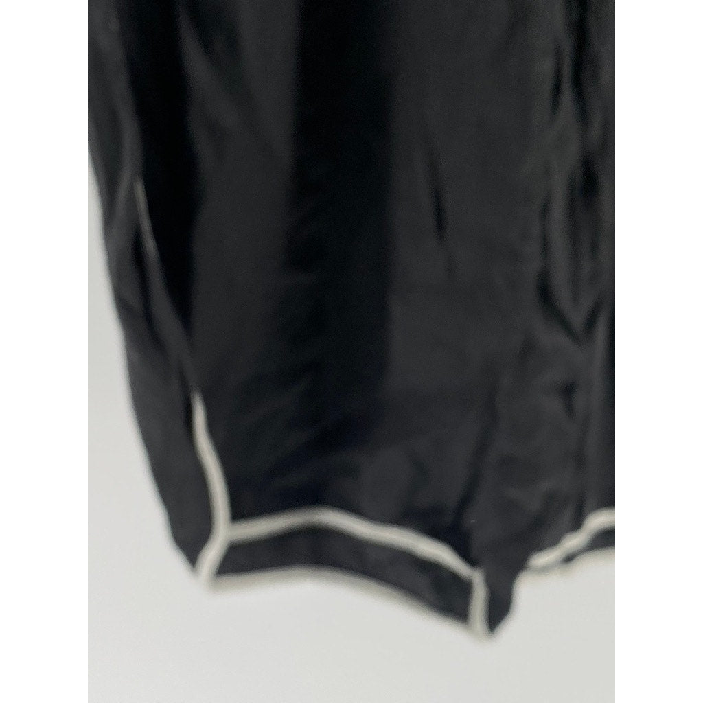 AERIE Women's Black-White Side Striped Relaxed-Fit Active Track Pants SZ M
