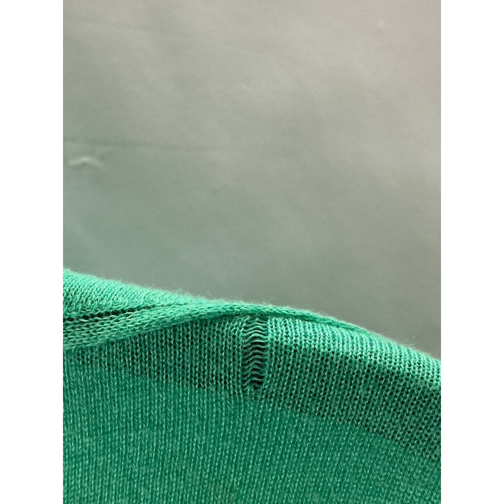 CALVIN KLEIN Collection Women's Green Crewneck Cashmere-Cotton Knit Sweater SZ M