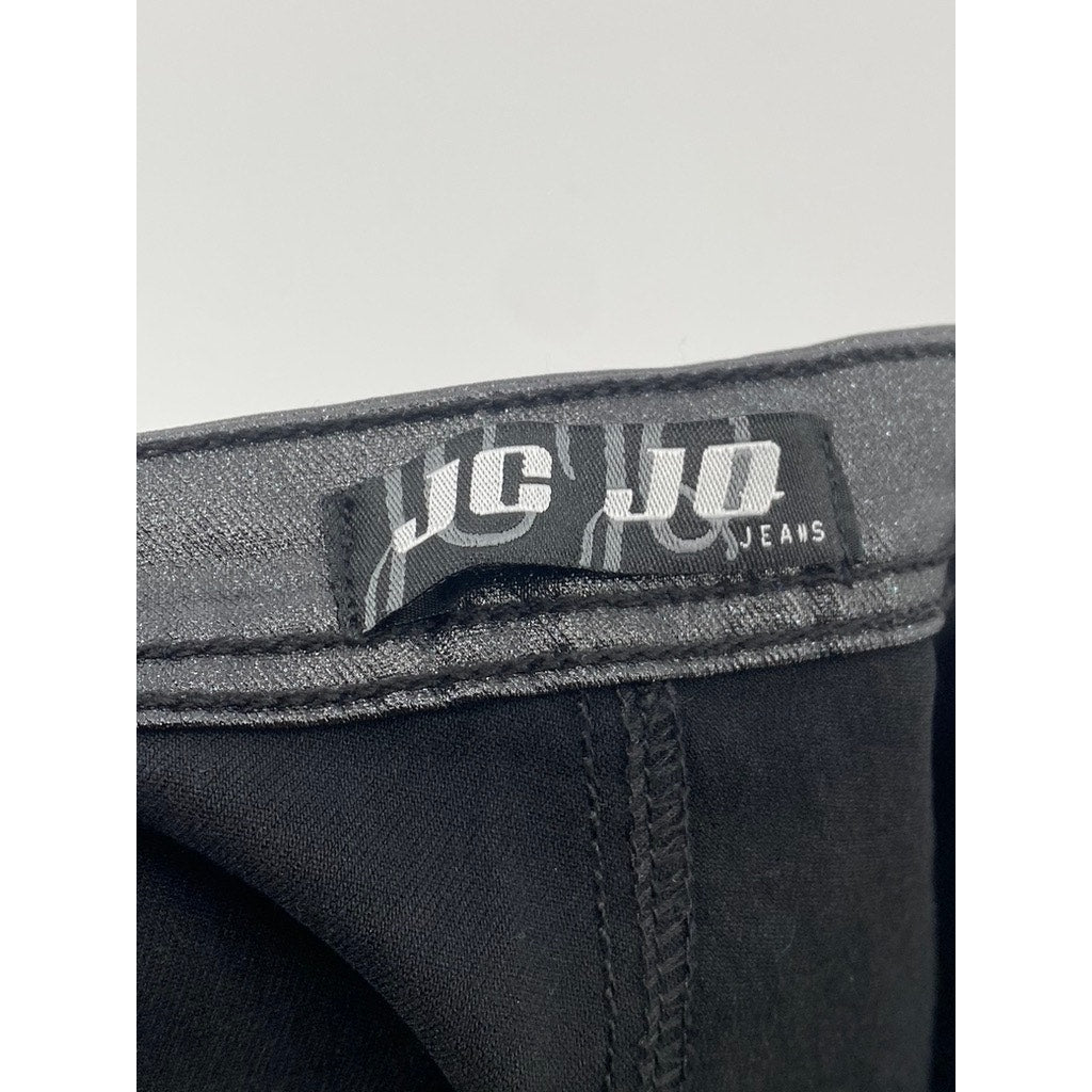 JC JQ JEANS Women's Black Shimmer High-Rise Shorts SZ S