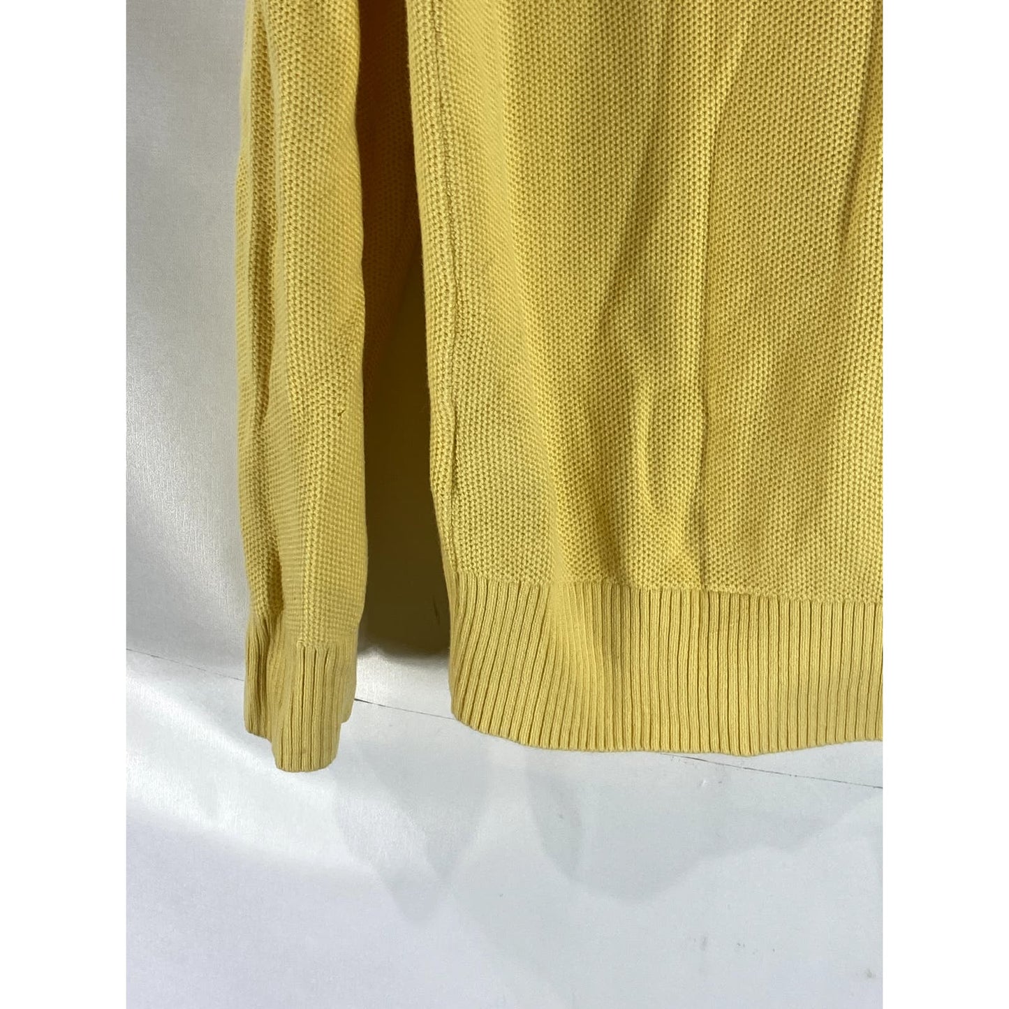 TOMMY HILFIGER Men's Yellow Quarter-Zip Pullover Sweater SZ M