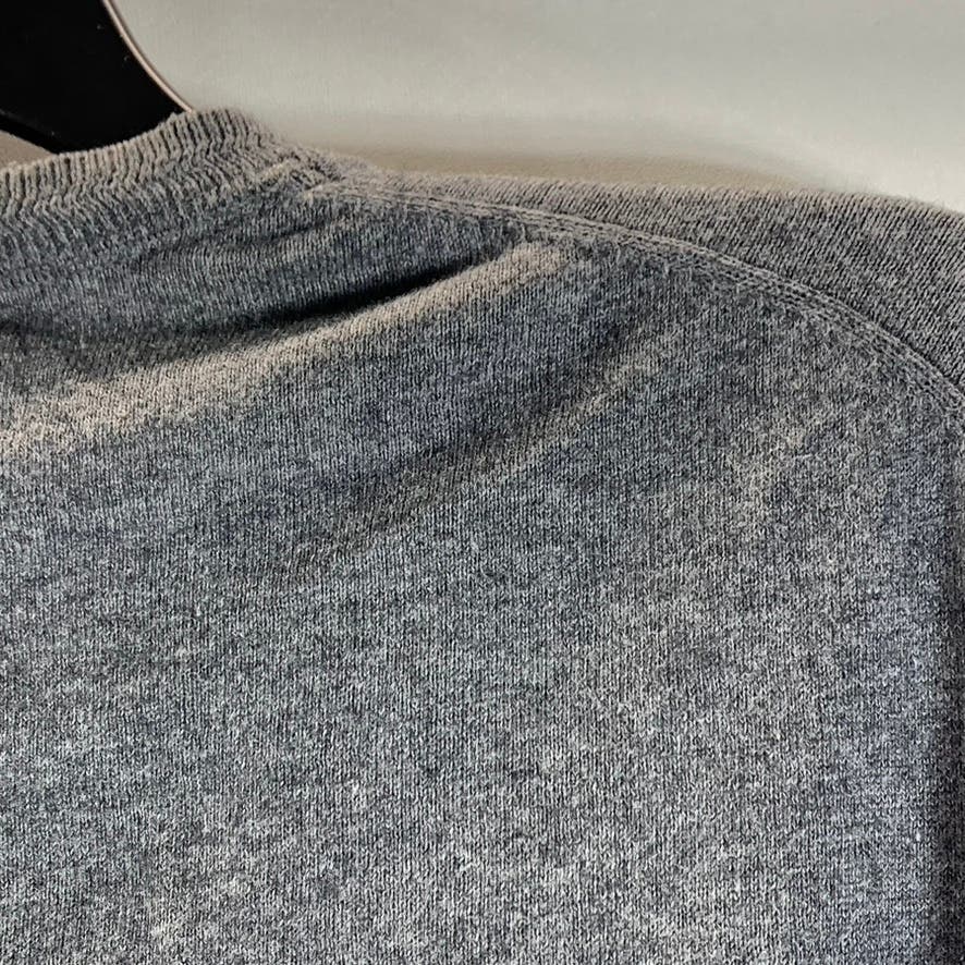 MASSIMO DUTTI Men's Gray Crewneck Cotton-Blend Elbow-Patch Pullover Sweater SZXL