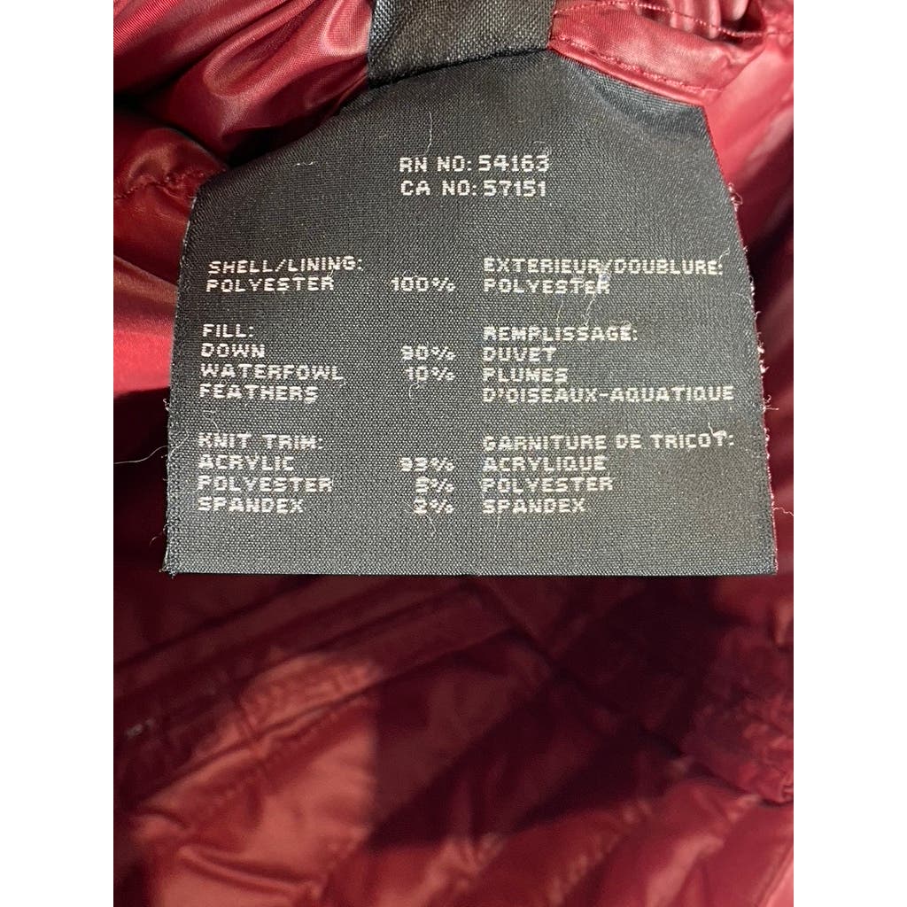 MARC NEW YORK ANDREW MARC Women's Red Zip-Up Snap Button Puffer Jacket SZ S