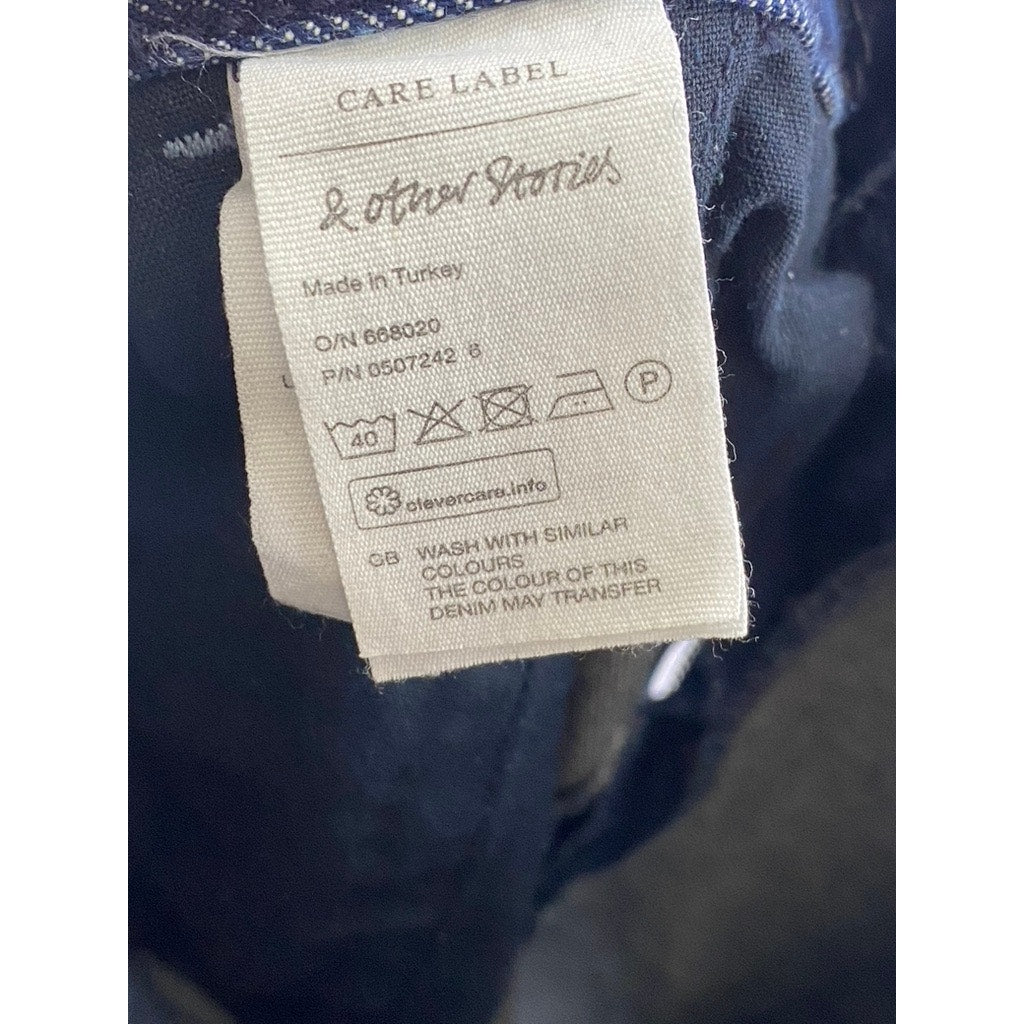 & OTHER STORIES Women's Dark Blue Denim Wide Leg Regular-Fit Jean SZ 27