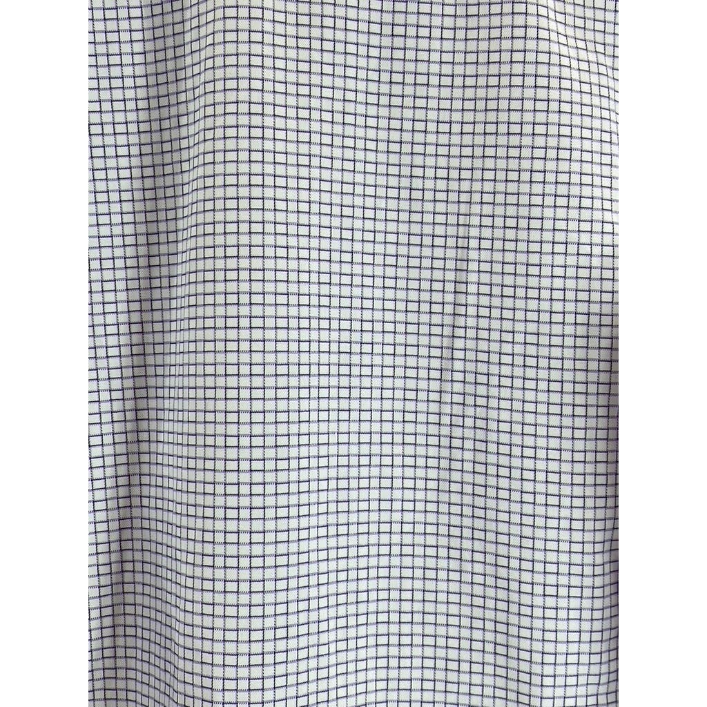 DAVID DONAHUE Men's White/Purple Mini Square Button-Up Long Sleeve Shirt SZ XL