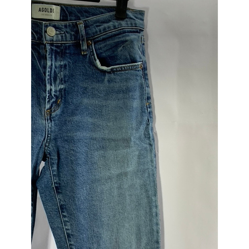AGOLDE Los Angeles Women's Dark Blue Toni Denim Distressed Five-Pocket Jean SZ26