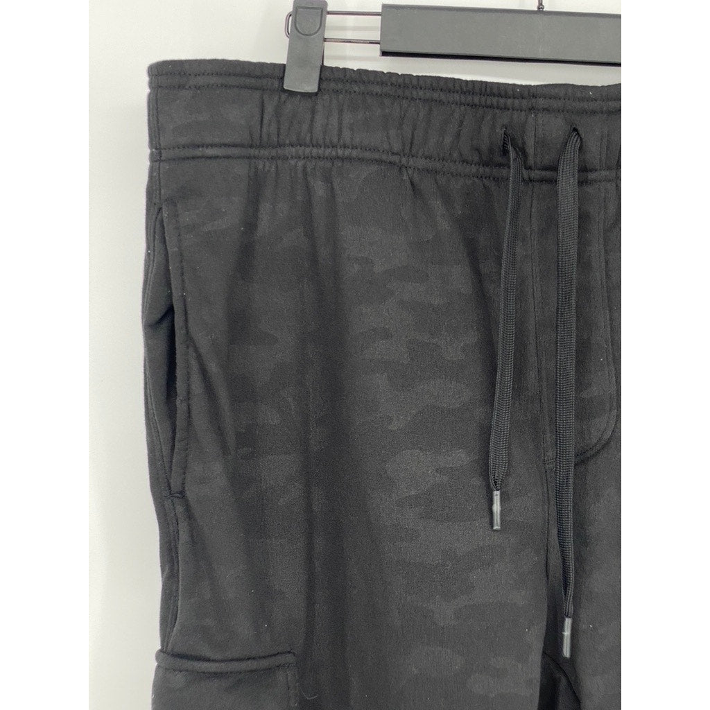 90 DEGRESS By REFLEX Men's Black Camo Print Drawstring Jogger Cargo Pant SZ L