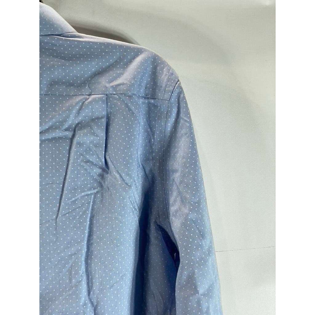 TOMMY HIILFIGER Men's Blue THFlex Supima Slim-Fit Stretch Button-Up Shirt SZ S