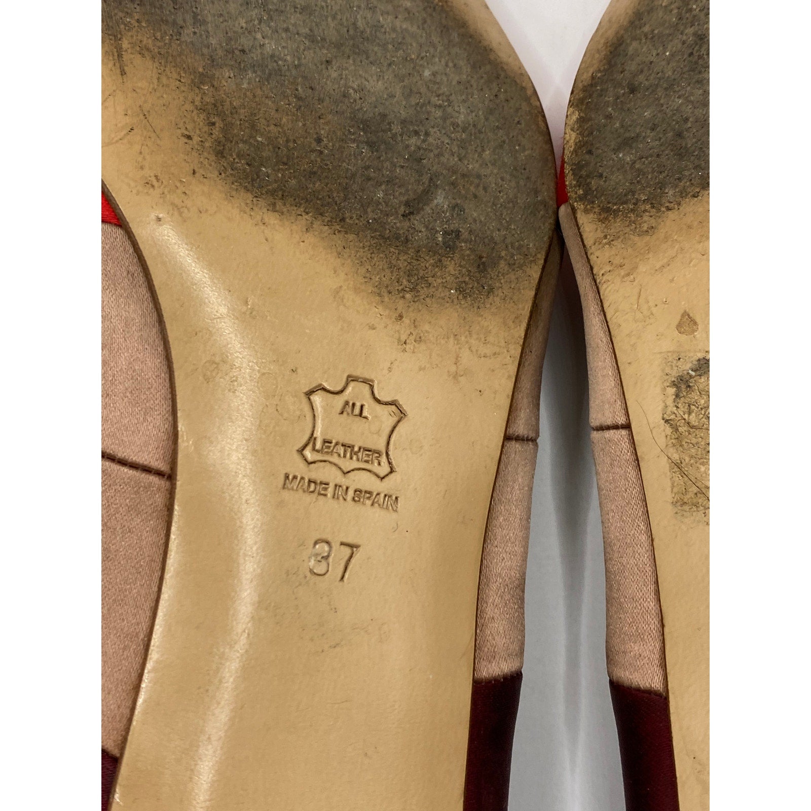 KURT GEIGER Women's Red Satin Pointed-Toe Strappy Wedge Mary Jane Shoes SZ 7