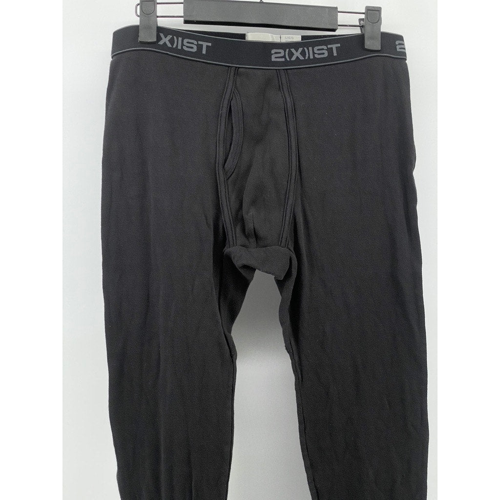 2(X)IST Men's Black Elastic Waist Logo Fitted Long John Under Layer Pant SZ L