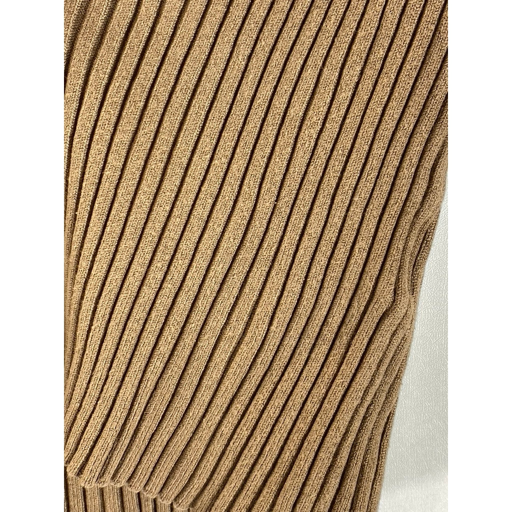 H&M Women's Brown Rib Knit V-Neck Long Sleeve Button-Up Cardigan SZ XS
