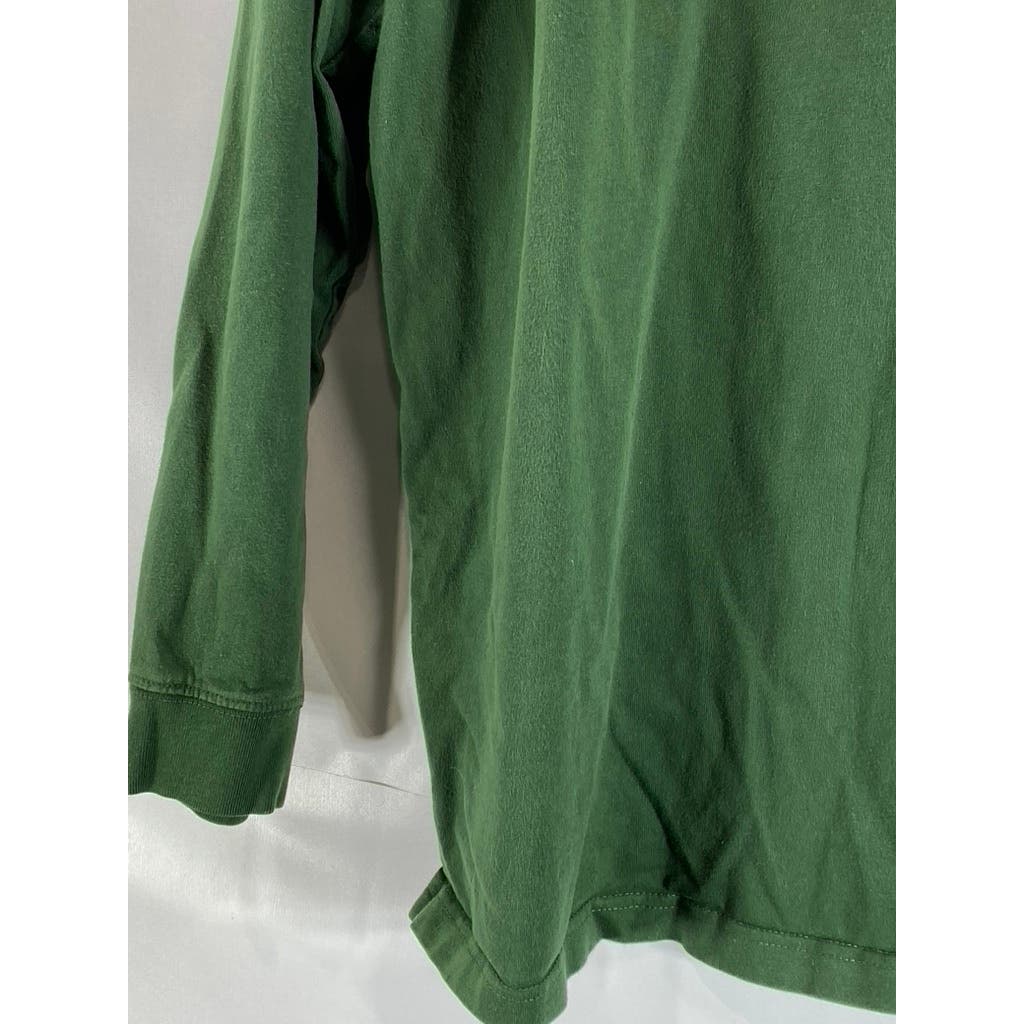 DULUTH TRADING CO Men's Green Crewneck Longtail T Relaxed-Fit T-Shirt SZ L