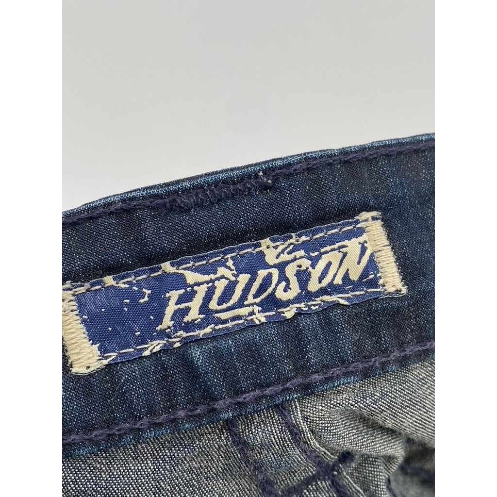 HUDSON Women’s Vintage Dark Blue Five-Pocket Regular-Fit Bermuda Shorts SZ 24