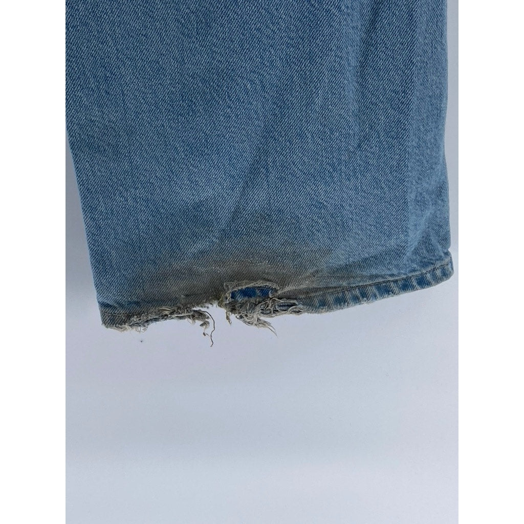 ZARA Women's Light Blue Straight-Leg Denim Baggy-Fit Denim Five-Pocket Jean SZ 8
