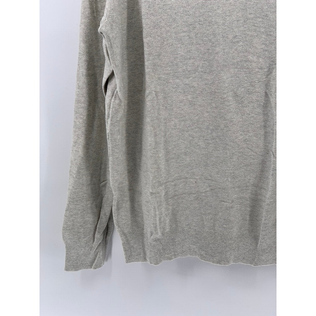 J.CREW Men's Tall Light Gray Crewneck Knit Long Sleeve Sweater SZ MT