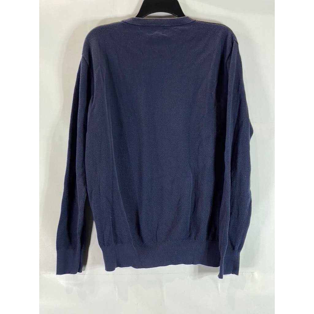 J.CREW Men's Navy Cotton Knit Crewneck Pullover Long Sleeve Sweater SZ L