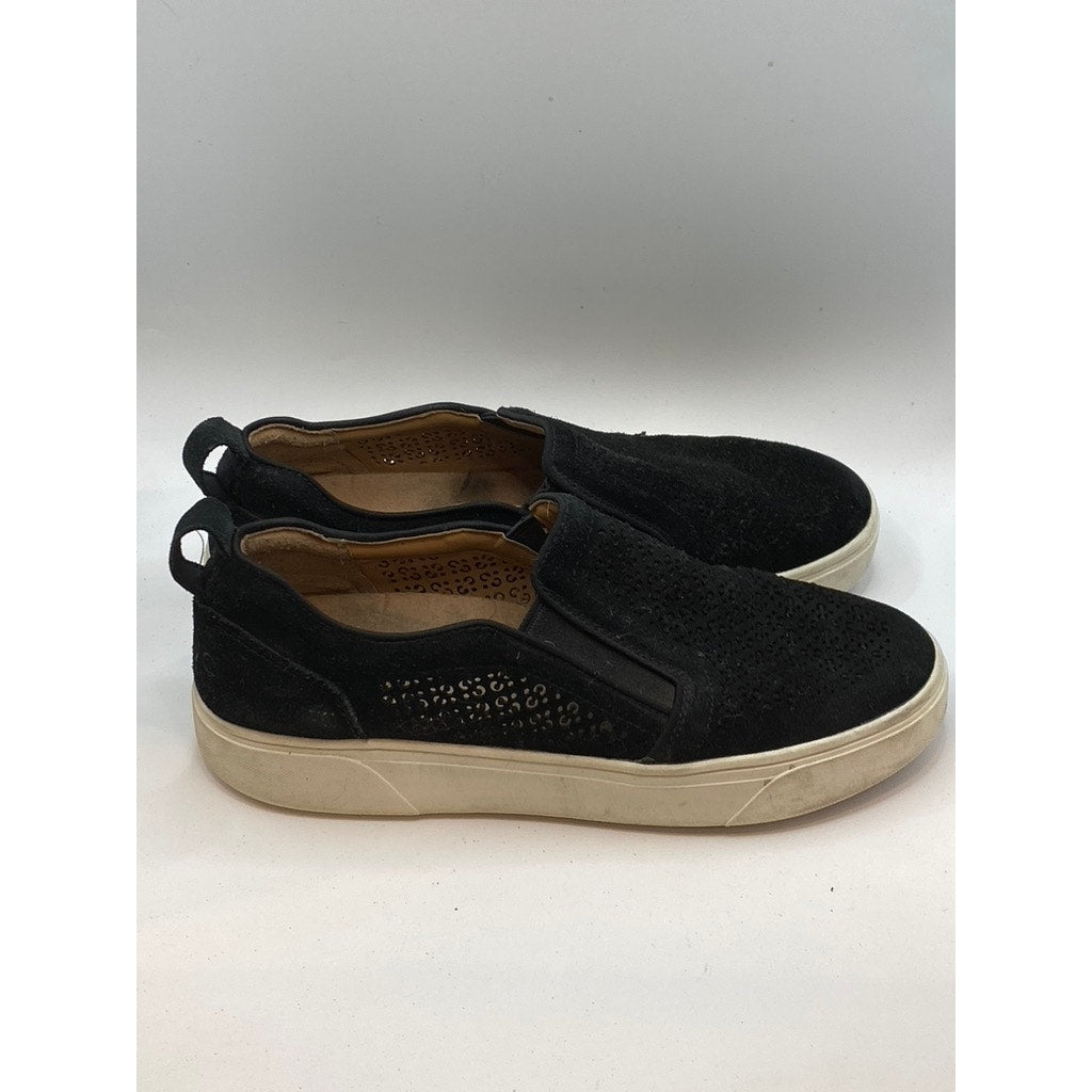 VIONIC Women's Black Suede Leather Kimmie Perf Round-Toe Slip-On Shoes SZ 8