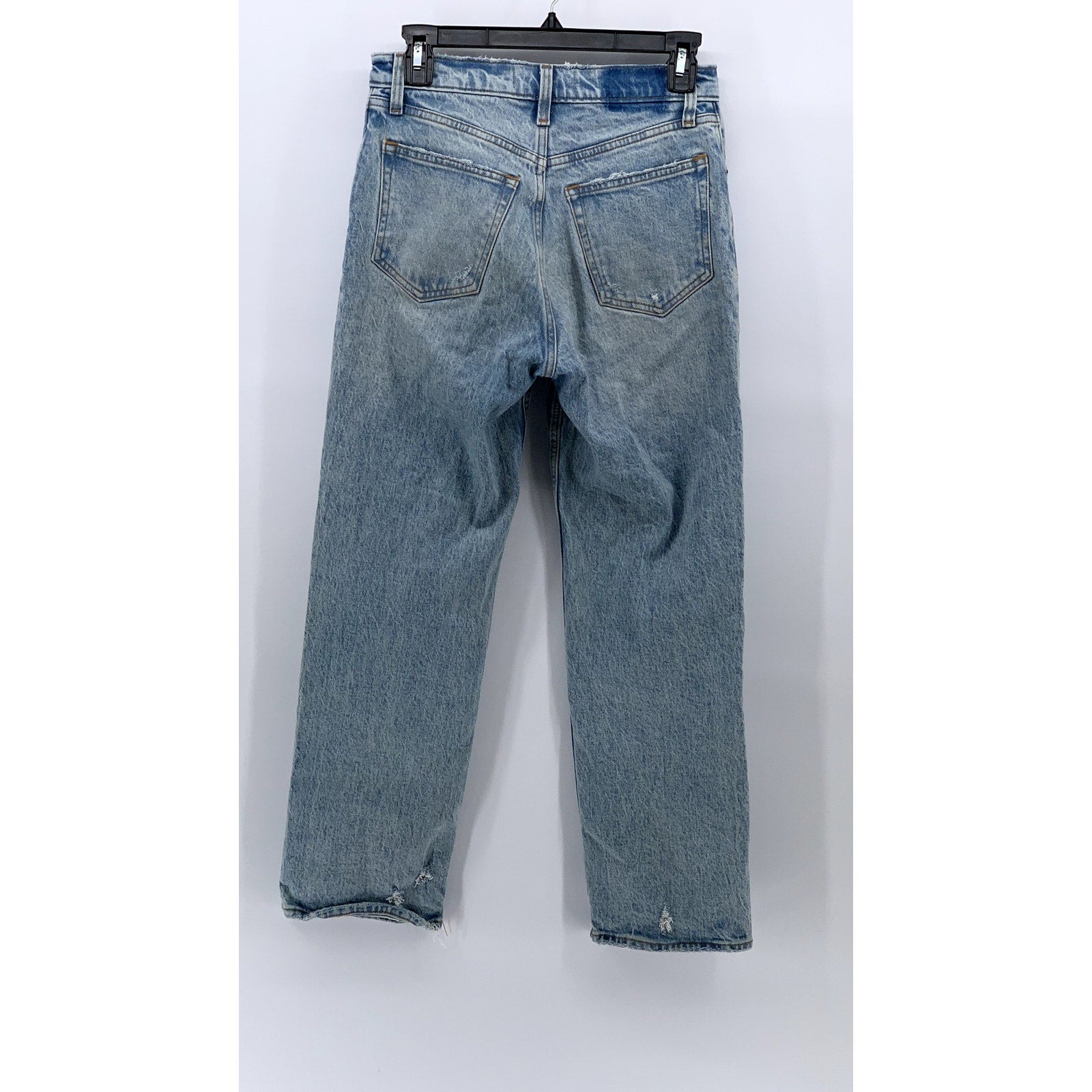 ABERCROMBIE & FITCH Women's Light Blue Denim Distressed 90's Straight Jeans SZ25