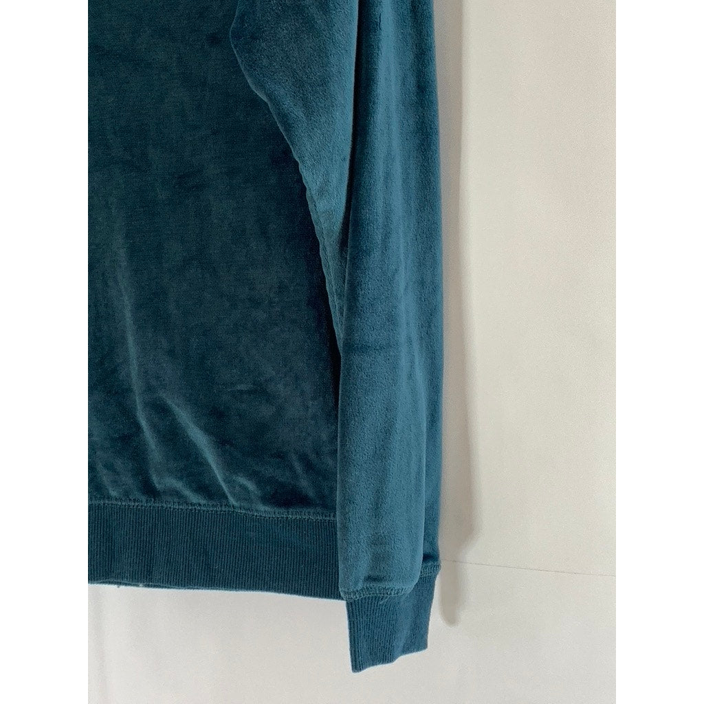 HONEYDEW Women's Dark Blue Velvet Crewneck Long Sleeve Pullover Sweater SZ XS