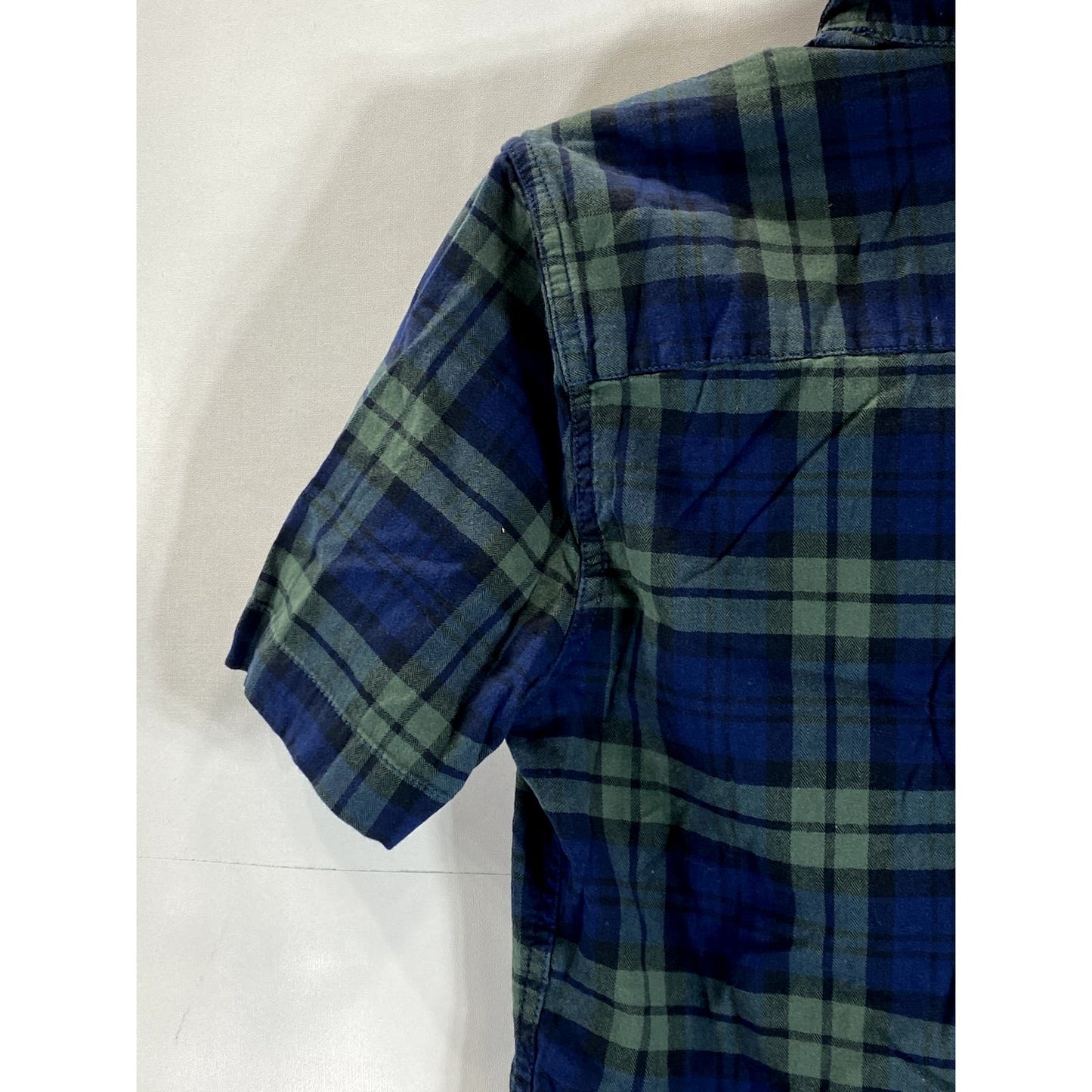 TOPMAN Men's Green Plaid Black Watch Muscle-Fit Button-Up Shirt SZ XS