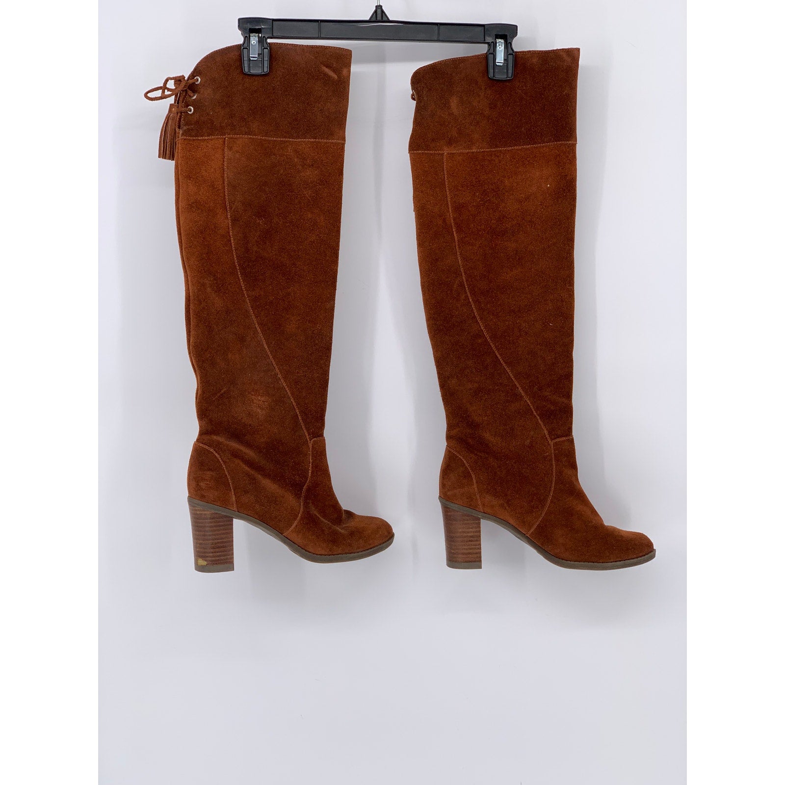 DR. SCHOLL'S Women's Cognac Leather Lydia Round-Toe Knee-High Boots SZ 7.5