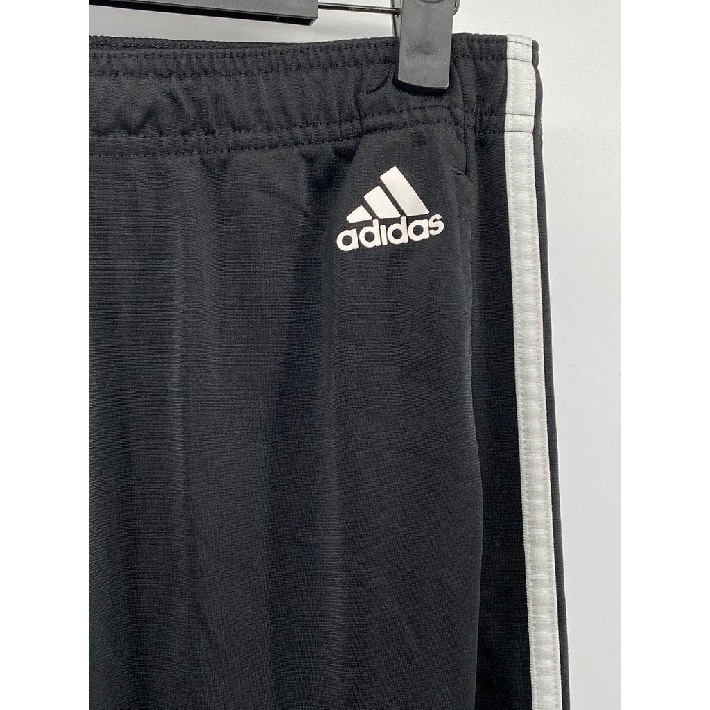 ADIDAS Women's Black-White Classic Pull-On Relaxed-Fit Track Pants SZ S