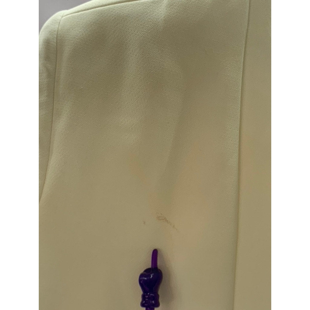 MNG BASIC Women's Cream Hook Open-Front Blazer SZ S
