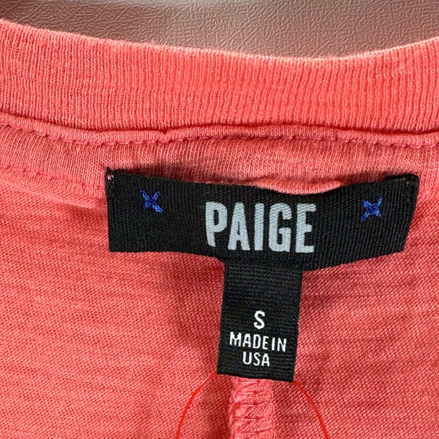 PAIGE Women's Pink Deep V-Neck Casual Short Sleeve Top SZ S