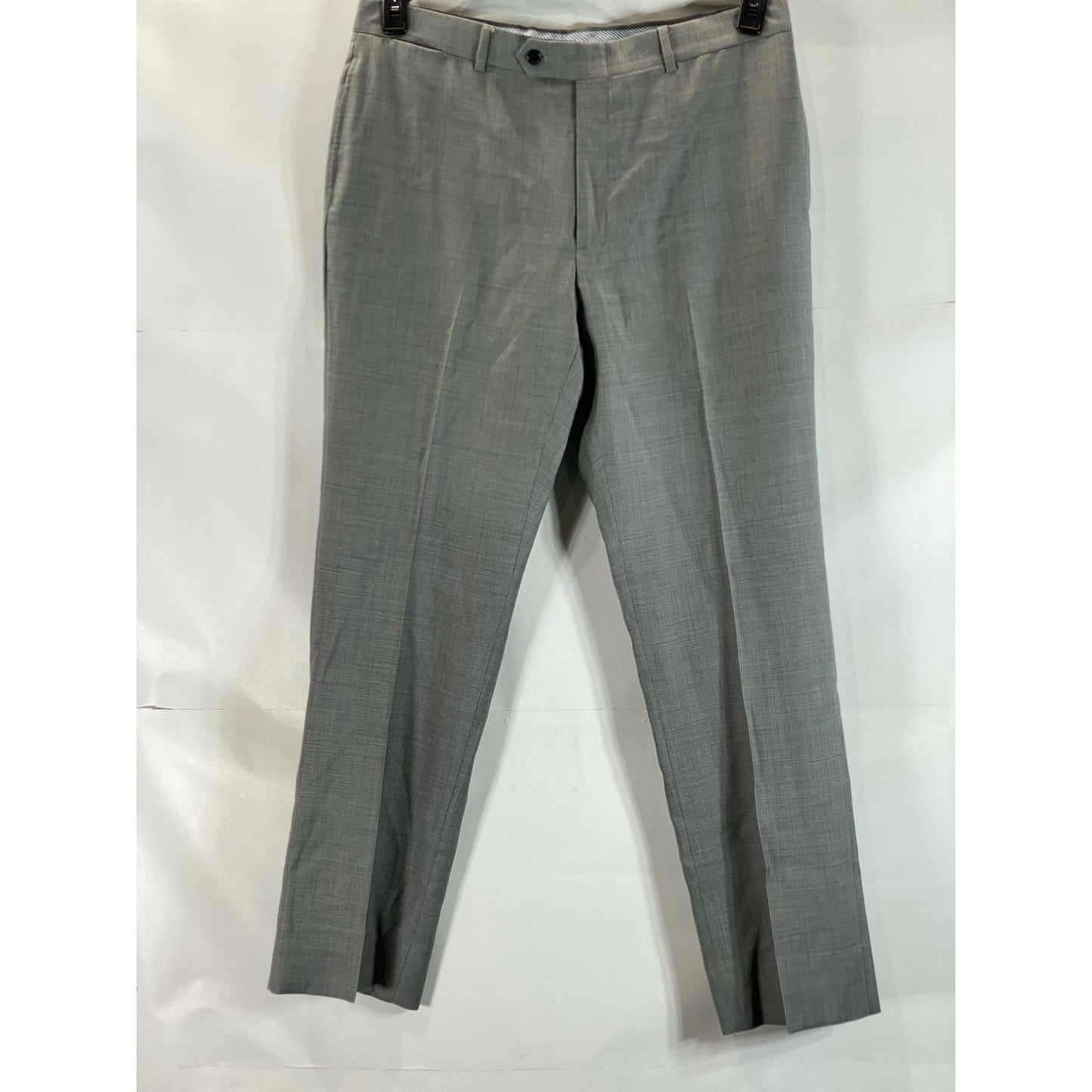TOMMY HILFIGER Men's Light Grey Sharkskin Modern-Fit Flat Front Pants SZ 36X32